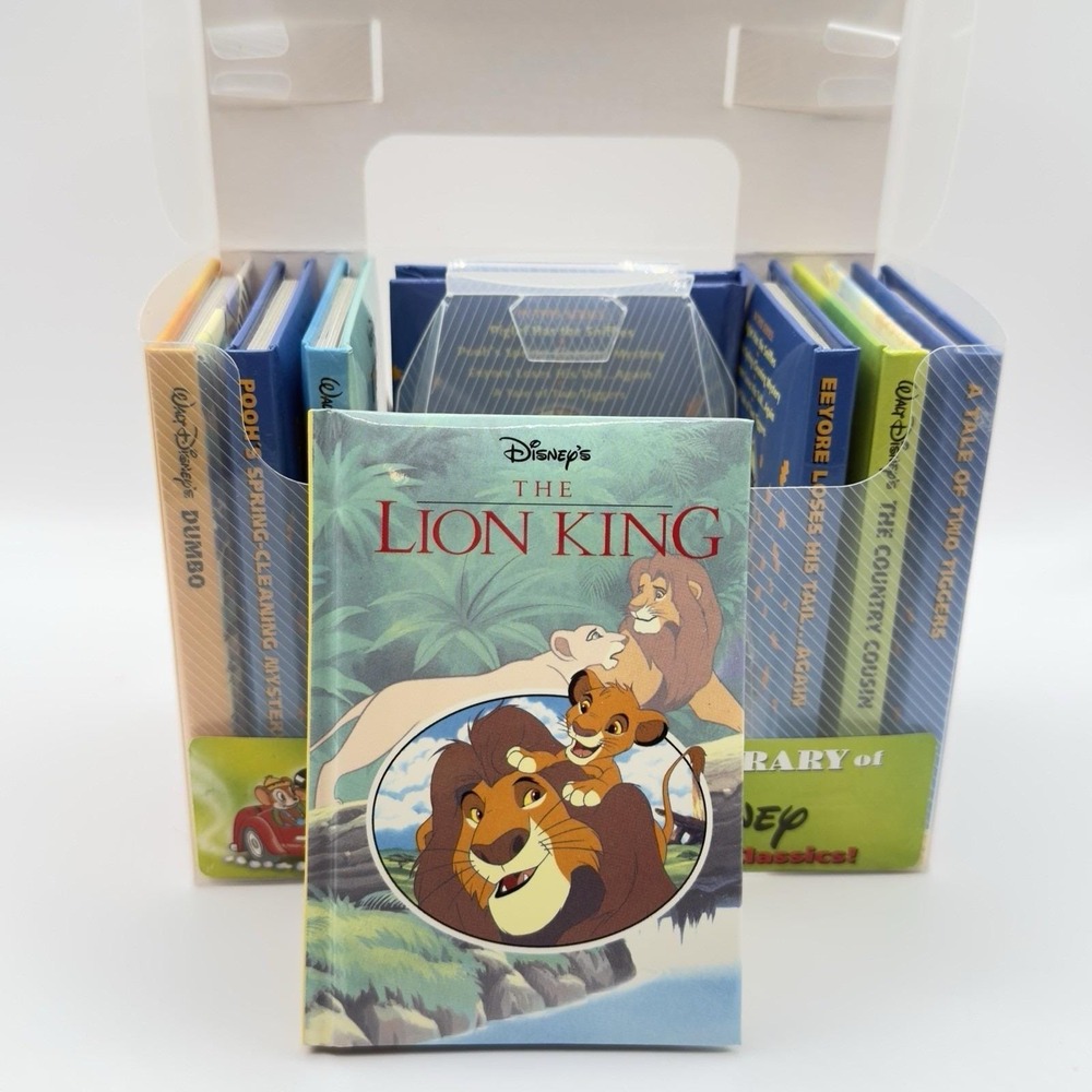 Disney Mini Library Storybook Classics Set of 8 Books w Case Lion King Pooh HTF